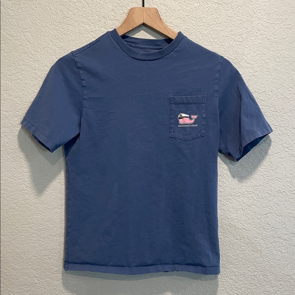 Vineyard Vines Boys Blue Graphic Pocket Tee Lobster Short Sleeve Shirt Size L